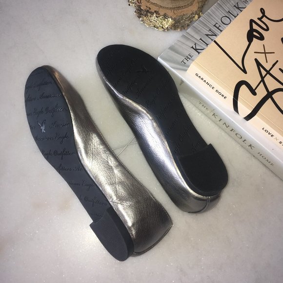 New! American Eagle Outfitters pewter ballet flats - Picture 5 of 6